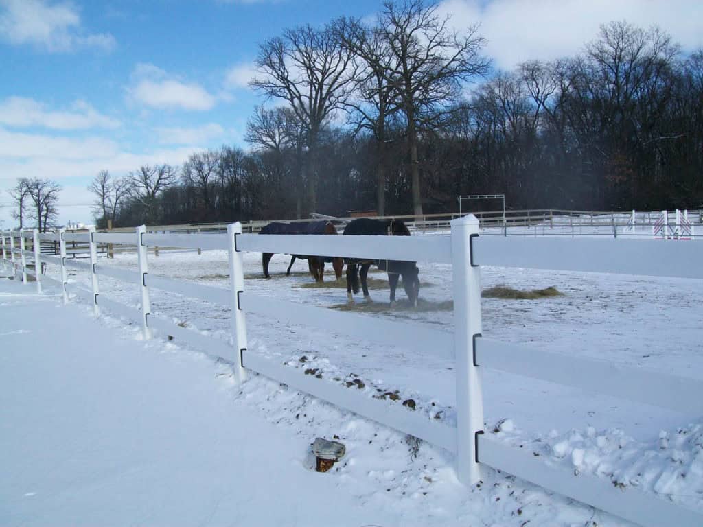3-Rail White Fence